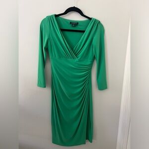 Ralph Lauren Ruched Dress in Kelly Green Size 2.  Great Condition!